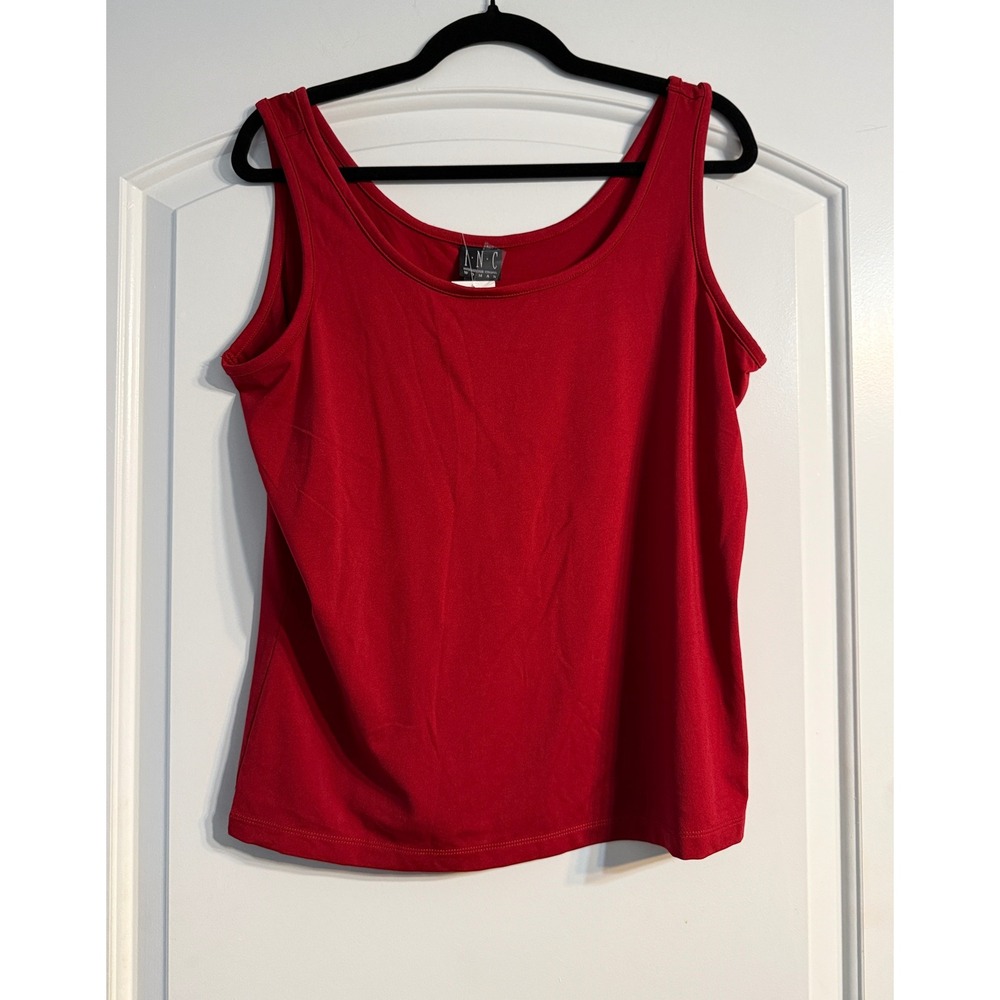 INC Tank Top Women 1X Circus Red New Scoop Neck Stretch Sleeveless